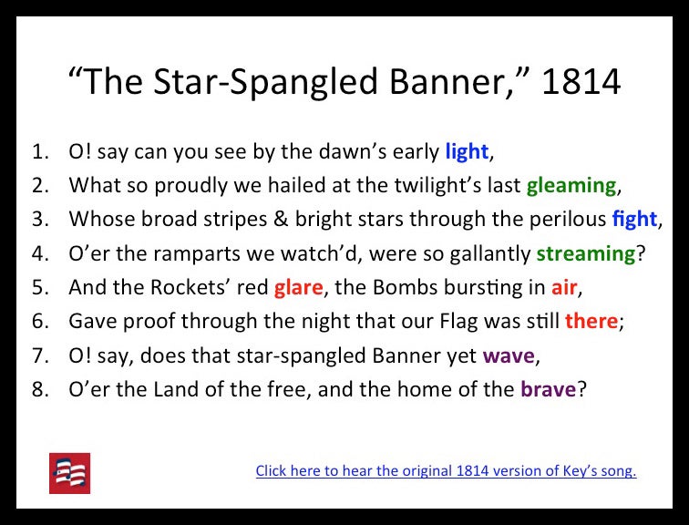 lyrics to the star spangled banner for kids